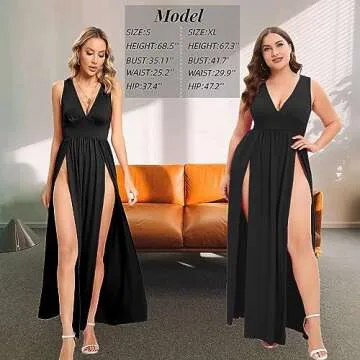 SILUI Women's Plus Size Sexy Double Slit Dress 2025