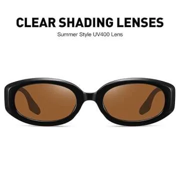 Fozono Trendy Skinny Oval Sunglasses for Women Men Retro 90s Fashion Narrow Square Rectangle Sunglasses Vintage UV400 Vintage UV400 Black Frame/Brown Lens