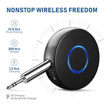 Bluetooth Aux Adapter for Car, SONRU Bluetooth 5.0 Receiver for Car,Wireless Audio Adapter Portable ...