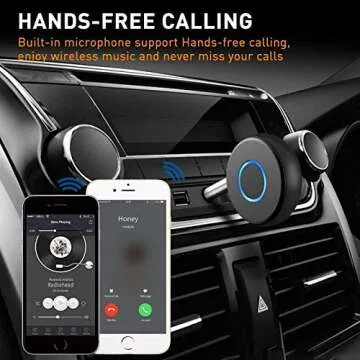 Bluetooth Aux Adapter for Car, SONRU Bluetooth 5.0 Receiver for Car,Wireless Audio Adapter Portable Hands-Free Car Kits with RCA AUX 3.5mm for Home/Car Stereo Music Streaming Sound System