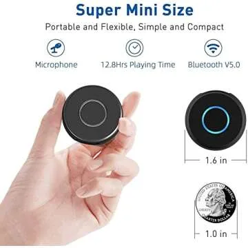 Bluetooth Aux Adapter for Car, SONRU Bluetooth 5.0 Receiver for Car,Wireless Audio Adapter Portable Hands-Free Car Kits with RCA AUX 3.5mm for Home/Car Stereo Music Streaming Sound System