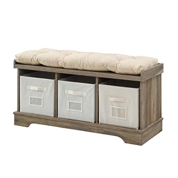 Walker Edison Modern Farmhouse Entryway Bench for Storage