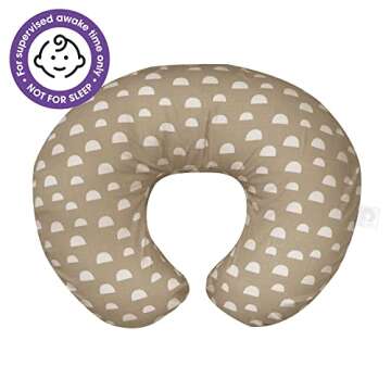 Boppy Nursing Pillow Original Support, Tan Pebbles, Ergonomic Nursing Essentials for Bottle and Breastfeeding, Firm Fiber Fill, with Removable Nursing Pillow Cover, Machine Washable