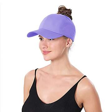 New Upgraded Women Criss Cross Hat High Ponytail Baseball Caps Adjustable High Messy Bun Ponycap Tru...