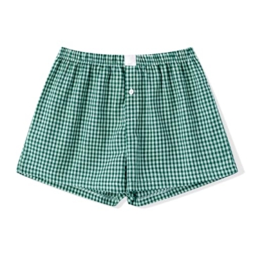 Stylish Y2k Women Pajamas Shorts - Plaid Boxer Sleepwear for Summer