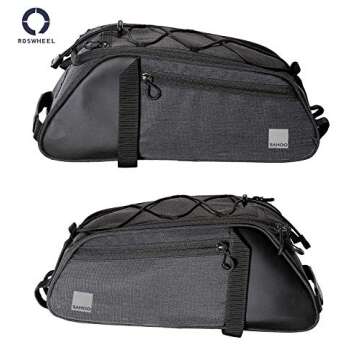 Roswheel Essentials Series 141466 Bike Trunk Bag Bicycle Rear Rack Pack Cycling Accessories Pannier, 8L Capacity