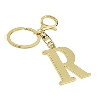 Stainless Steel Gold Letter A-Z Keychain - Personalized Charm for All