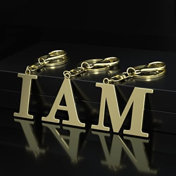Stainless Steel Gold Letter Keychain for Unique Style
