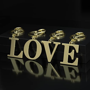 Stainless Steel Gold Letter Keychain for Unique Style