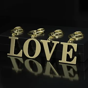 Stainless Steel Gold Letter Keychain for Unique Style