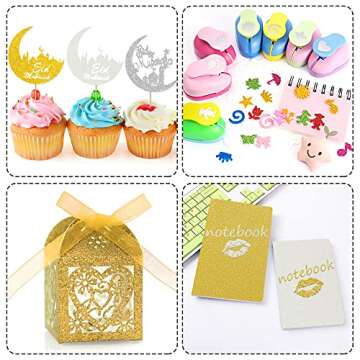 Twavang 24 Sheets White Glitter Cardstock Paper, A4 Premium Sparkly Paper for Scrapbook, DIY Projects, Party Decoration, Gift Box Wrapping 250GSM/92lb