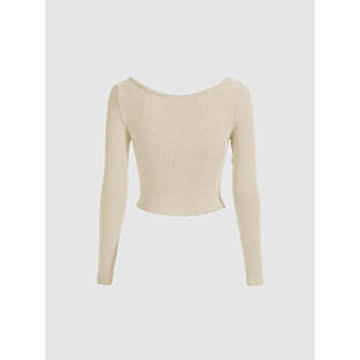 Floerns Long Sleeve Crop Ruched T-Shirt Tops for Women