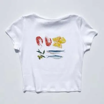 Trendy ABYOVRT Graphic Baby Tee for Women - Y2K Style