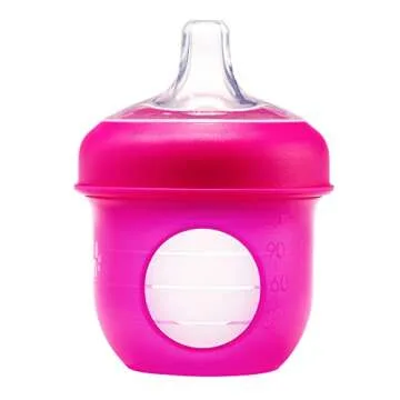 Boon Nursh Silicone Sippy Cup Lid - Convertible Transitional Sippy Spouts for Nursh Baby Bottles - Sippy Cup Lids for Babies - Baby Feeding Supplies - Ages 6 Months and Up - 3 Count