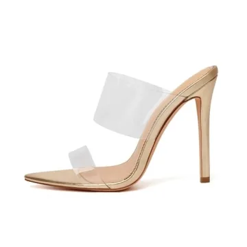 Vivianly Clear Pointed Toe Heels - Chic & Comfortable Sandals