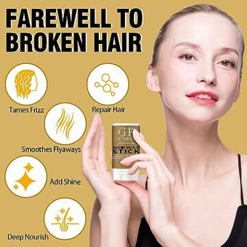 Hair Wax Stick Pomade Stick for Tames Flyaways, Wax Stick Pomade Gel for Wigs Edge Control Slick Stick Hair Pomade Stick Non-greasy Styling Wax for Texture, Shapes, Repair Frizz, Smoothing (0.56 oz)