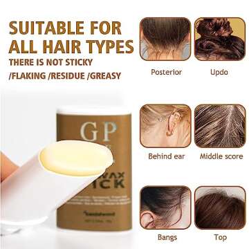 Hair Wax Stick Pomade Stick for Tames Flyaways, Wax Stick Pomade Gel for Wigs Edge Control Slick Stick Hair Pomade Stick Non-greasy Styling Wax for Texture, Shapes, Repair Frizz, Smoothing (0.56 oz)