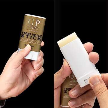 Hair Wax Stick Pomade Stick for Tames Flyaways, Wax Stick Pomade Gel for Wigs Edge Control Slick Stick Hair Pomade Stick Non-greasy Styling Wax for Texture, Shapes, Repair Frizz, Smoothing (0.56 oz)