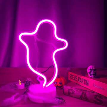 TURNMEON Halloween Ghosts LED Neon Sign - Spooky Bright Decor for Any Space
