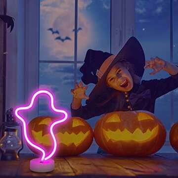 TURNMEON Halloween Ghosts LED Neon Sign for Spooky Decor