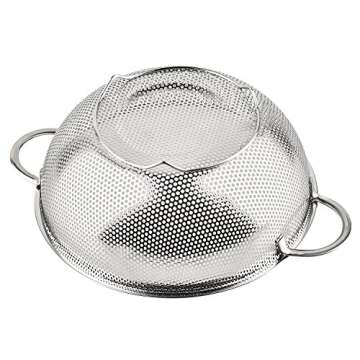 HÖLM 3-Piece Stainless Steel Mesh Micro-Perforated Strainer Colander Set (1-Quart, 2.5-Quart and 4.5-Quart)