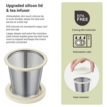 emoi Large Porcelain Tea Cup with Infuser