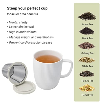 emoi Large Porcelain Tea Cup with Infuser