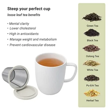 emoi Large Porcelain Tea Cup with Infuser
