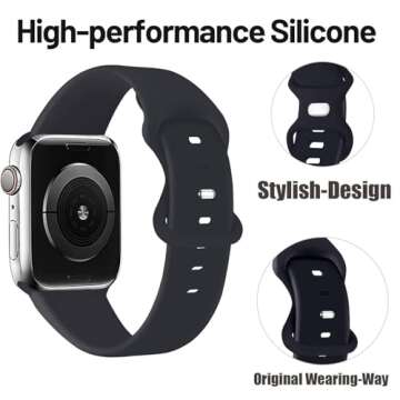 LANGXIAN Premium Silicone Compatible with Apple Watch Band 45mm 46mm 44mm 42mm 41mm 40mm 38mm, Sport...