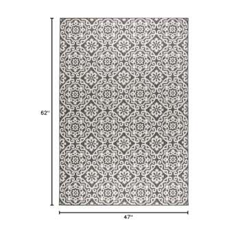 Nicole Miller New York Patio Country Danica Transitional Geometric Indoor/Outdoor Area Rug, Black/Gr...