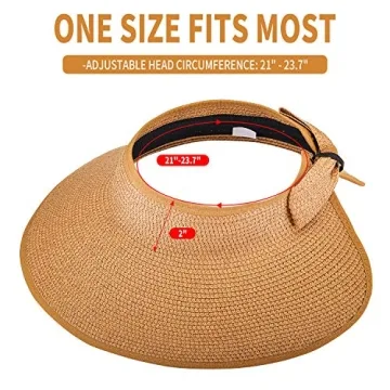 MEINICY 3PCS Foldable Straw Summer Visor Hats