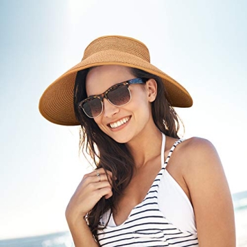 MEINICY 3PCS Foldable Straw Summer Visor Hats