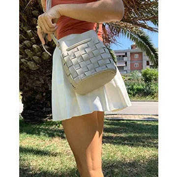 Trendy Vegan Leather Mini Bucket Crossbody Bag for Women