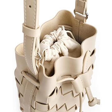 Trendy Vegan Leather Mini Bucket Crossbody Bag for Women