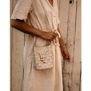 Trendy Vegan Leather Mini Bucket Crossbody Bag for Women