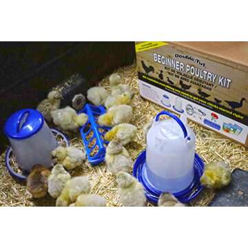 Double-Tuf® Chicken and Poultry Starter Kit | Heat Lamp, Light Bulb, Feeders, Waterer, and Guide Bo...