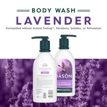JASON Lavender Calming Body Wash, For a Gentle Feeling Clean, 30 Fluid Ounces