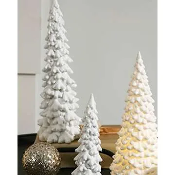 Elegant RM ROOMERS White Christmas Tree Figurine Set