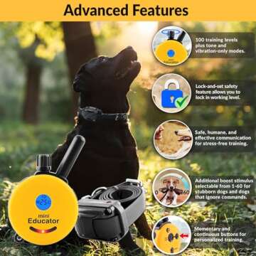 Educator E-Collar Humane Dog Training Collar with Remote, 100 Safe Tapping Stimulation Levels, Night...
