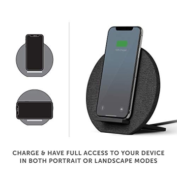 Native Union Dock Wireless Charger Stand - High Speed [Qi Certified] 10W Versatile Fast Wireless Charging Stand - Compatible with iPhone 11/11 Pro/11 Pro Max (Slate)