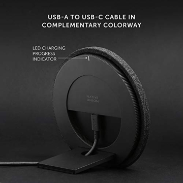 Native Union Dock Wireless Charger Stand - High Speed [Qi Certified] 10W Versatile Fast Wireless Charging Stand - Compatible with iPhone 11/11 Pro/11 Pro Max (Slate)