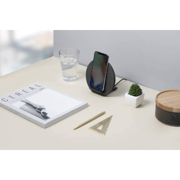 Native Union Dock Wireless Charger Stand - High Speed [Qi Certified] 10W Versatile Fast Wireless Charging Stand - Compatible with iPhone 11/11 Pro/11 Pro Max (Slate)