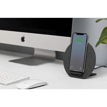 Native Union Dock Wireless Charger Stand - High Speed [Qi Certified] 10W Versatile Fast Wireless Charging Stand - Compatible with iPhone 11/11 Pro/11 Pro Max (Slate)