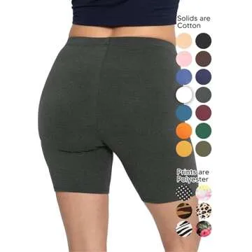 STRETCH IS COMFORT Women's Cotton Biker Shorts Charcoal Gray Small