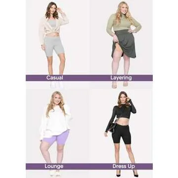 STRETCH IS COMFORT Women's Cotton Biker Shorts Charcoal Gray Small