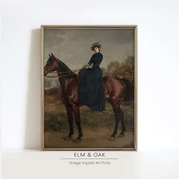 Equestrian Wall Decor - Horse Art Print for Home Decor - Antique Horse Riding Wall Artwork Decoratio...