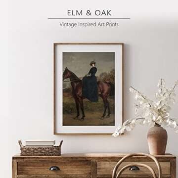 Equestrian Wall Decor - Horse Art Print for Home Decor - Antique Horse Riding Wall Artwork Decoration Farmhouse Country Wall Art for Home Decor - 11x14 inches, Ready to Frame (Equestrian Pose)
