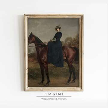Equestrian Wall Decor - Horse Art Print for Home Decor - Antique Horse Riding Wall Artwork Decoration Farmhouse Country Wall Art for Home Decor - 11x14 inches, Ready to Frame (Equestrian Pose)