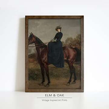 Equestrian Wall Decor - Horse Art Print for Home Decor - Antique Horse Riding Wall Artwork Decoration Farmhouse Country Wall Art for Home Decor - 11x14 inches, Ready to Frame (Equestrian Pose)