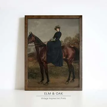 Equestrian Wall Decor - Horse Art Print for Home Decor - Antique Horse Riding Wall Artwork Decoration Farmhouse Country Wall Art for Home Decor - 11x14 inches, Ready to Frame (Equestrian Pose)